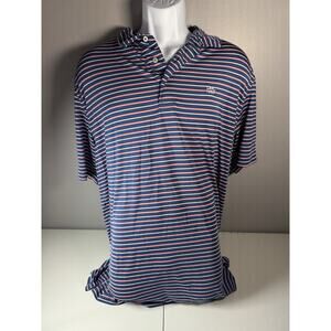 Southern Tide Polo Shirt XXXL 3XL Tide to Trail Striped Performance Logo Blue